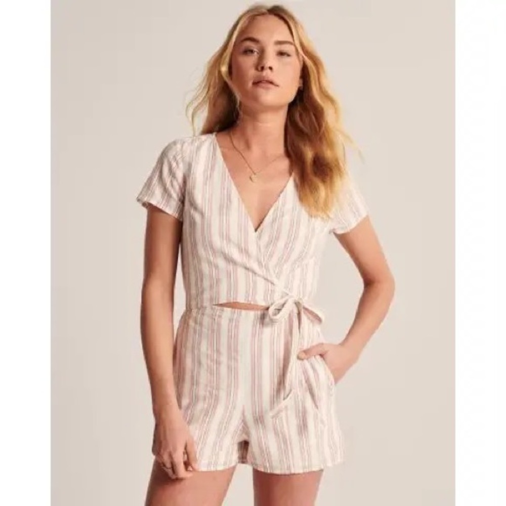 Abercrombie and Fitch Wrap-Tie Striped Romper
